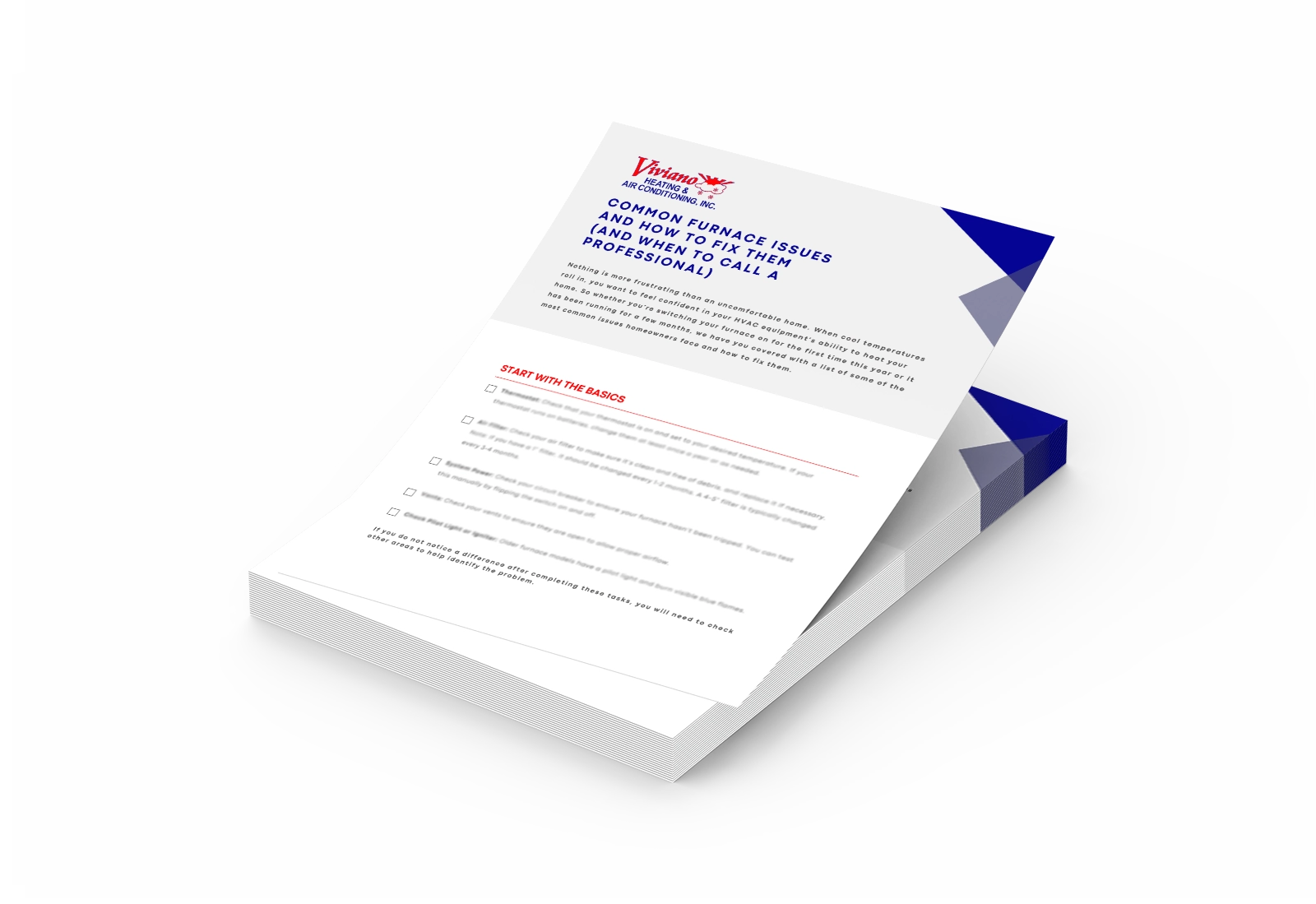 Viviano's Furnace Troubleshooting Checklist